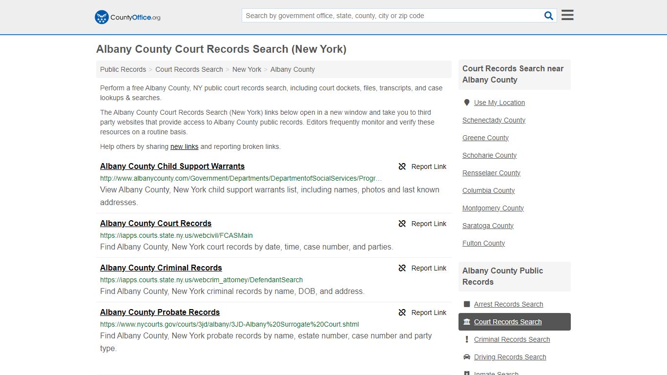 Albany County Court Records Search (New York) - County Office