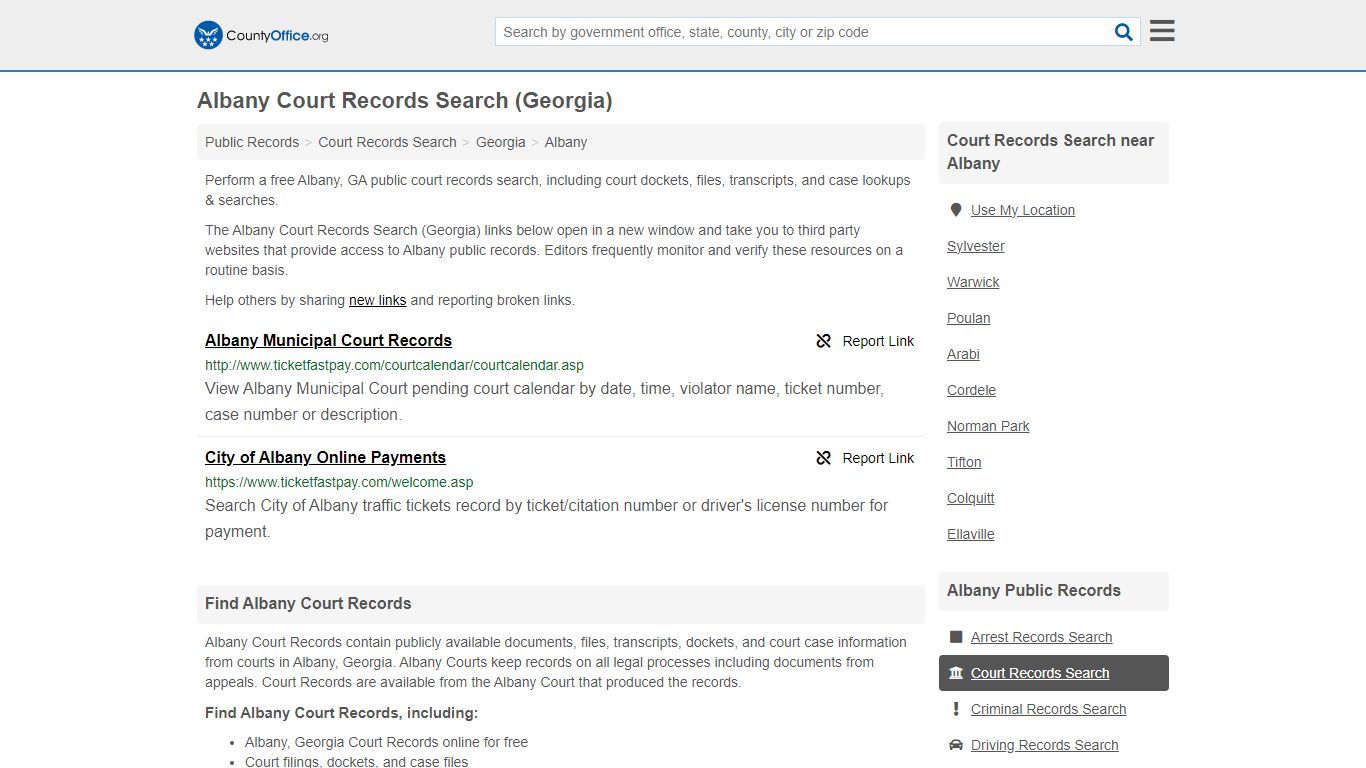 Albany Court Records Search (Georgia) - County Office